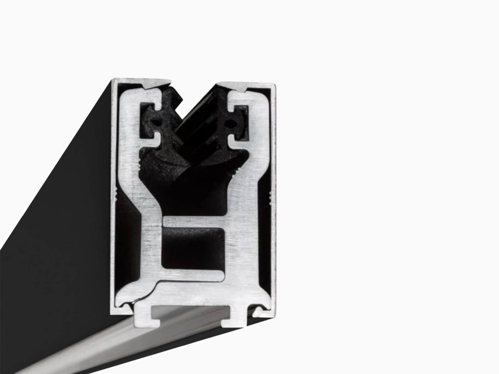 Klemmprofil aus Aluminium in schwarz matt für Glasduschen