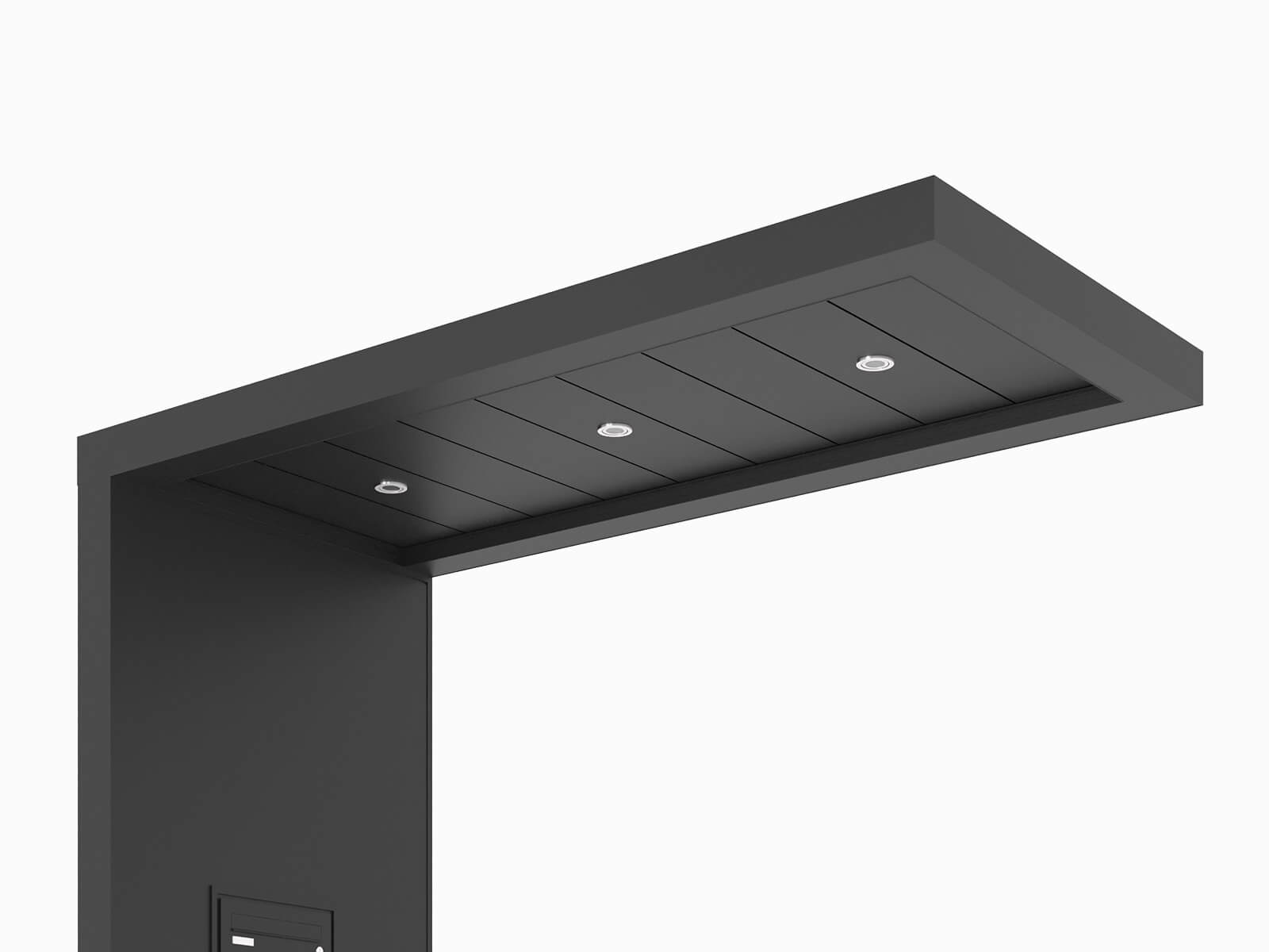 LED Beleuchtung im Seitenteil PVC für das Vordach aus Aluminium