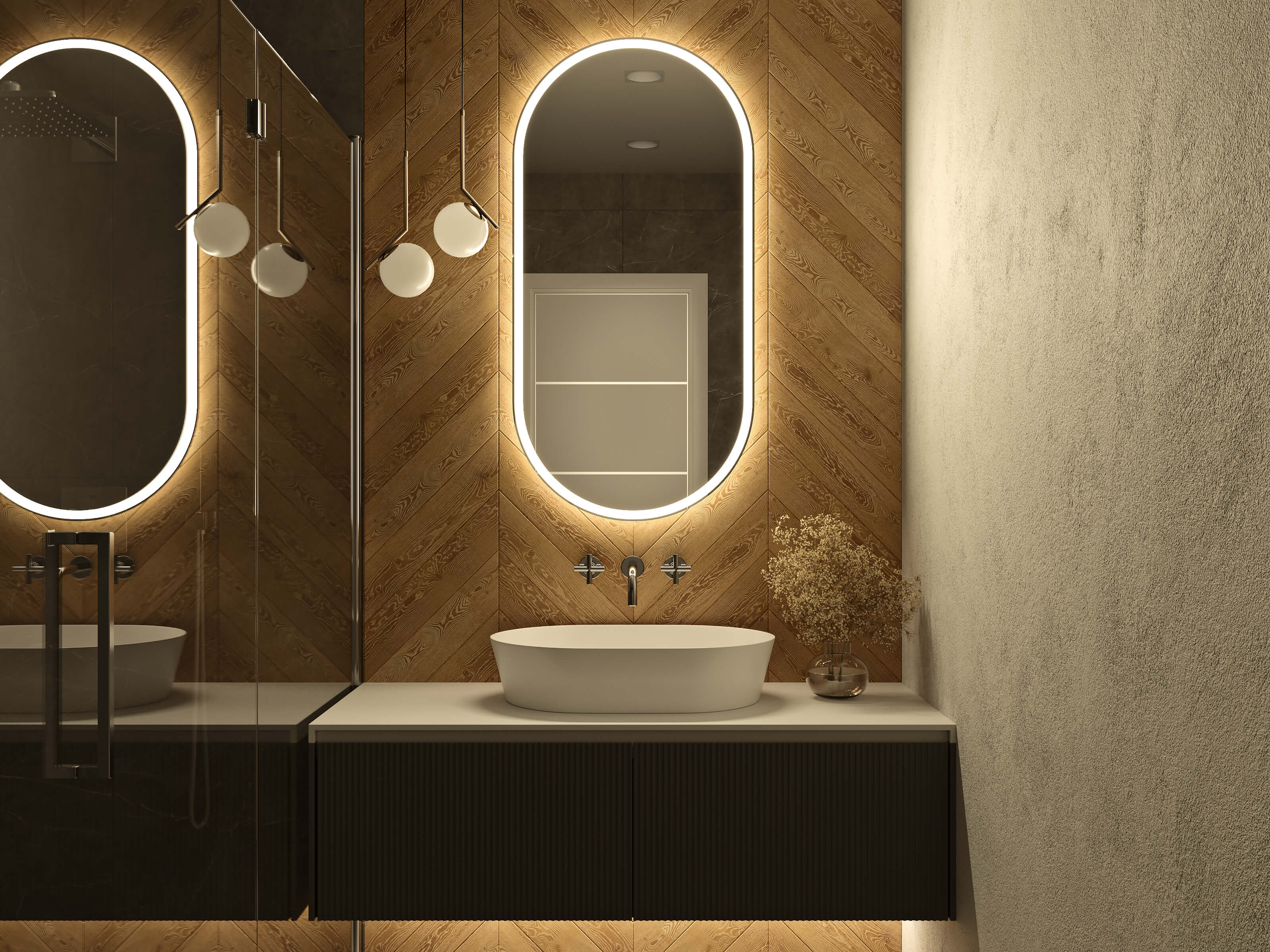 LED-Badspiegel mit warmweißer Beleuchtung in 60 x 120 cm