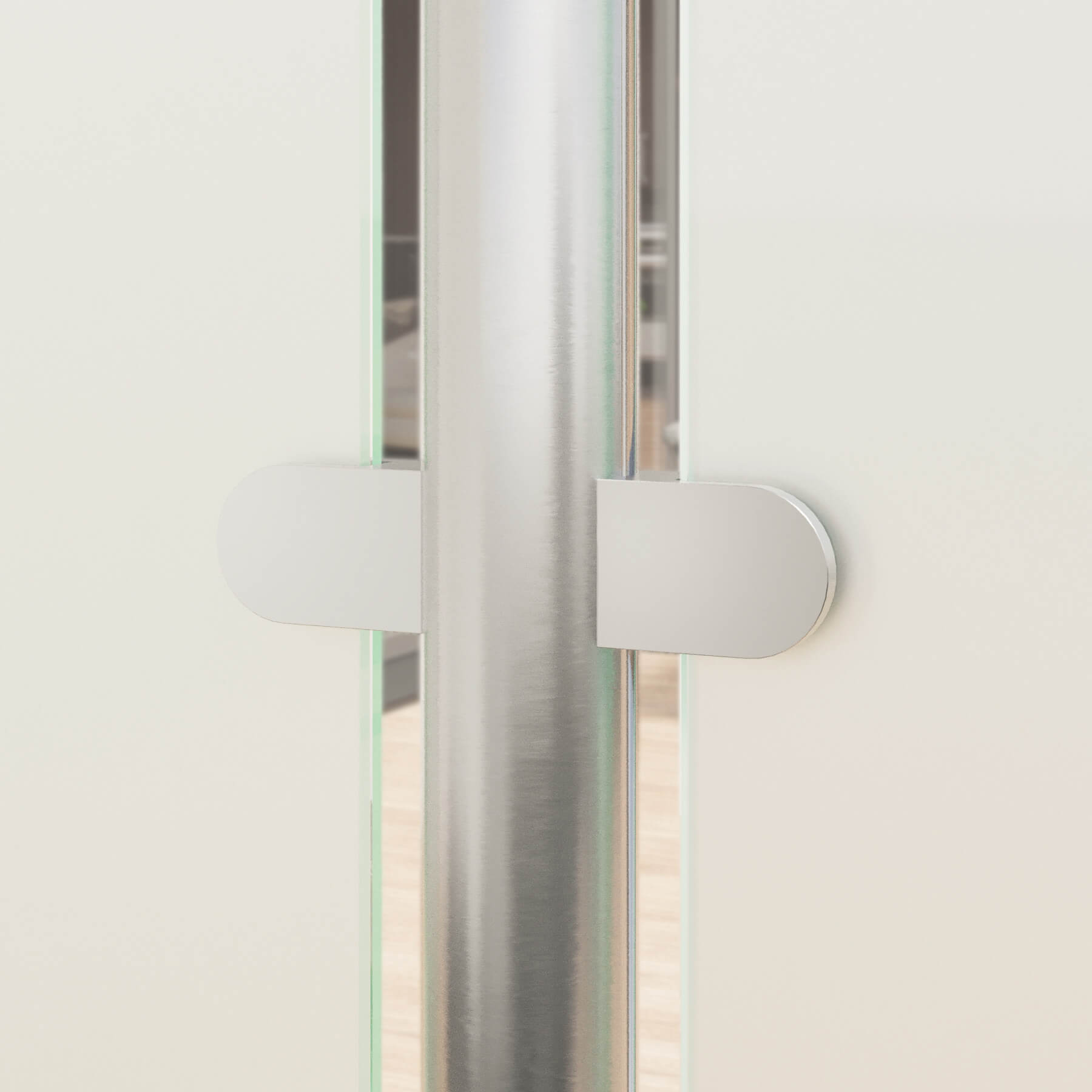 Pfostensystem Transvent mit seitlichen Glasklemmen für die Befestigung vom Glas