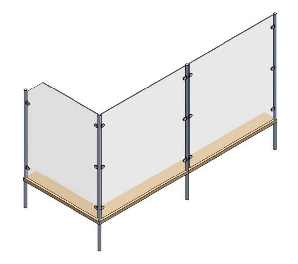 Befestigung Windschutz TRANSVENT 3_Elemente L-Form